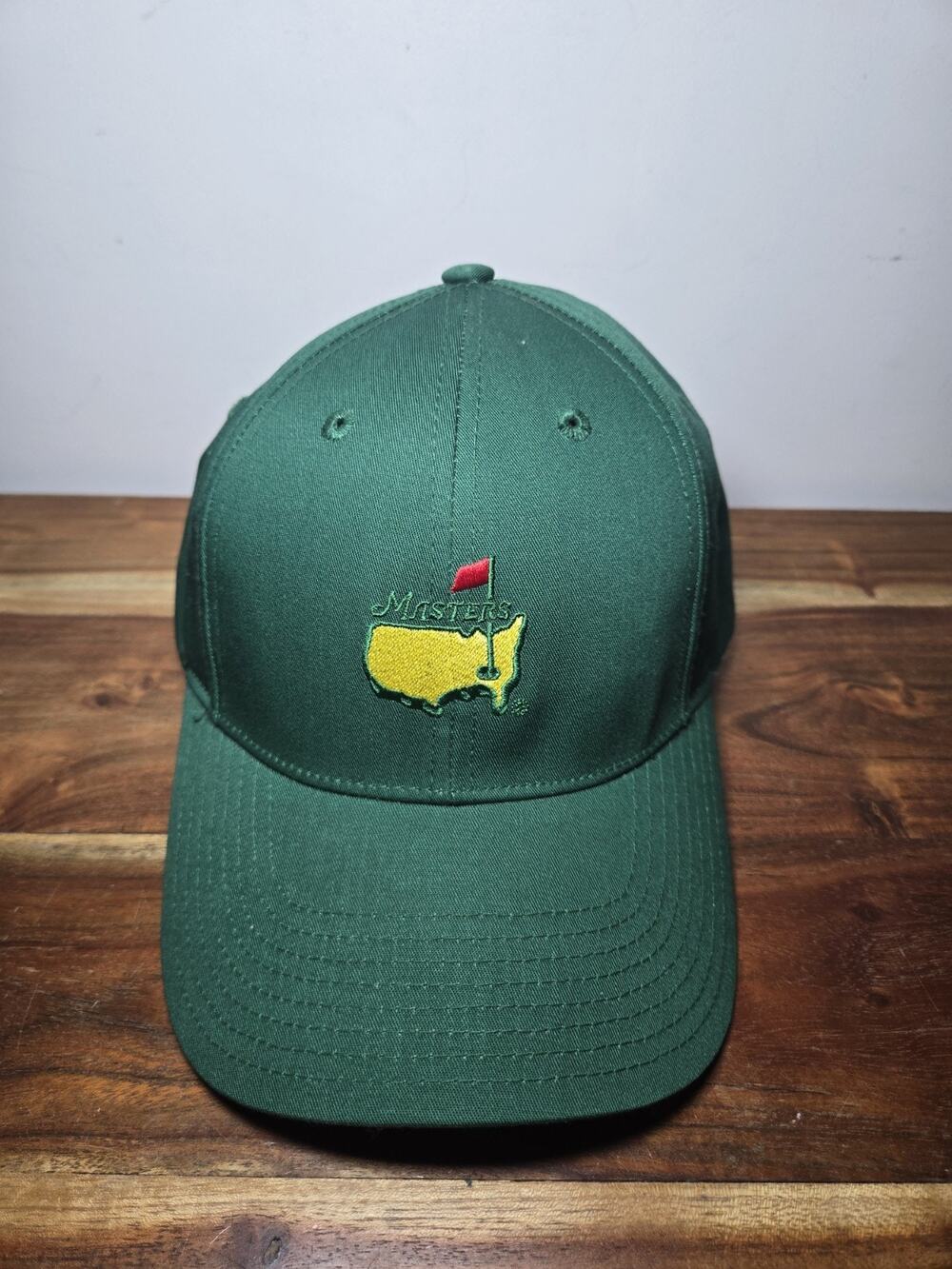 Masters Augusta Twill 2025 Logo Hat All Green Leather Strap Amer Needle USA